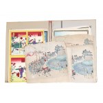 Portfolio with 9 Japanese woodcuts