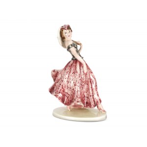Goldscheider Vienna, Lady with umbrella, ceramic