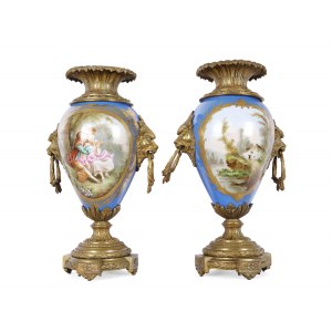 Pair of vases with Watteau scene, Sèvres