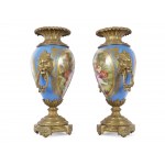 Pair of vases with Watteau scene, Sèvres