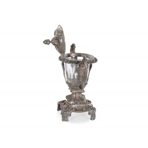 Mustard jar, silver marked with glass insert