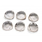 14 small shell-shaped bowls, silver marked