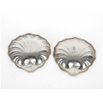 14 small shell-shaped bowls, silver marked