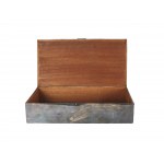 Cigar box with scene of a fox hunt, silver-plated metal