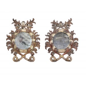 Pair of round mirrors, mid 18th century