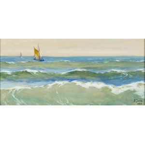 Soter Jaxa-Małachowski (1867 - 1952), Barche sull'agitato Mar Baltico.