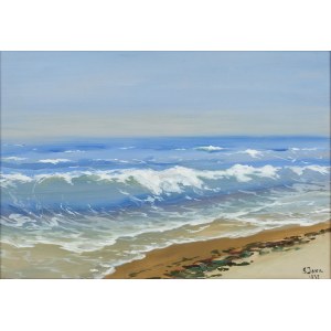 Soter Jaxa-Malachowski (1867 - 1952), Waves on the Baltic.