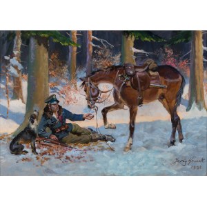 Jerzy Kossak (1886 - 1955), Wounded Soldier.