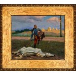 Wojciech Kossak (1856 - 1942), Farewell to a Faithful Companion.