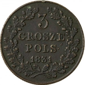 3 grosze 1831, Powstanie Listopadowe, kropka po POLS