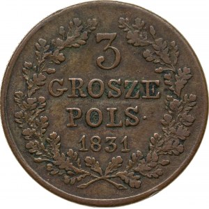 3 grosze 1831, Powstanie Listopadowe, kropka po POLS
