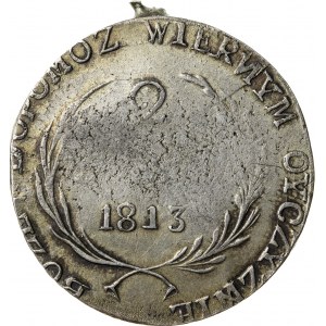 2 zł 1813, oblężenie Zamóścia, odwrócone N