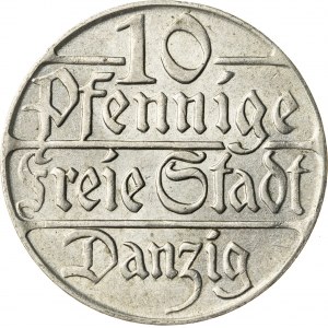 10 fenigów 1923, Wolne Miasto Gdańsk