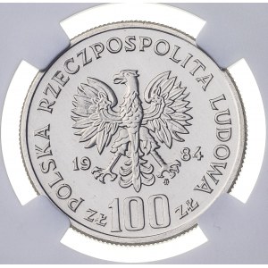 100 zł 1984, PRL, MS67, MAX, najwyższa nota NGC