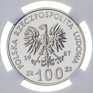 100 zł 1987, PRL, PF69 ULTRA CAMEO, MAX, najwyższa nota NGC