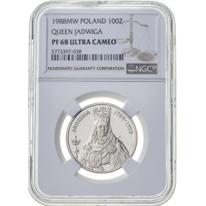 100 zł 1988, PRL, PF68 ULTRA CAMEO, 2 najwyższa nota NGC