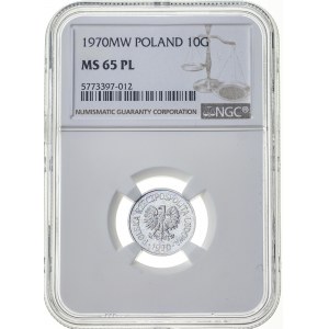 10 gr 1970, PRL, MS65 PROOF LIKE