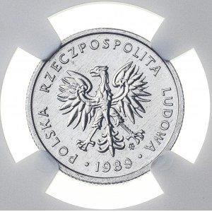 2 zł 1989, PRL, ALUMINIUM, PRÓBA, MAX NGC, nakład: 10 sztuk