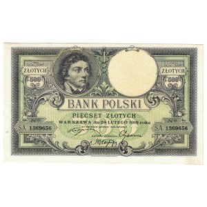 500 zł 1919, krótki numerator