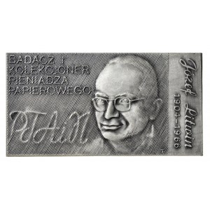 medal Józef Litwin, kolekcjoner banknotów, srebro, nakład 75 sztuk