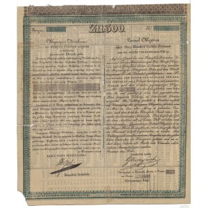 obligacja udziałowa na 300 zł, Królewstwo Polskie, 1829, GŁUSZYŃSKI
