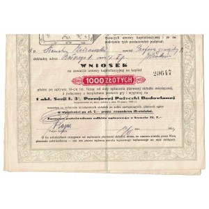 1000 zł 1934, KASA ZALICZKOWA I KREDYTOWA W KRAKOWIE