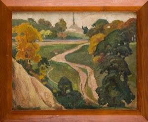 Janusz JAROSIEWICZ (1894 - 1974), Pejzaż wiejski z drogą, 1936