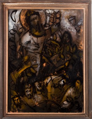 Krzysztof OKOŃ (ur. 1939), Scena symboliczna z Chrystusem