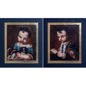 Painter UNKNOWN, GERMAN? (18th century), Children - a pair of paintings