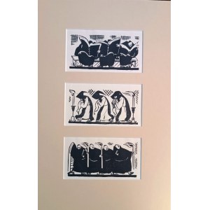 Zofia STRYJEŃSKA (1891 - 1976), Zestaw trzech drzeworytów z cyklu Monachomachia, 1921