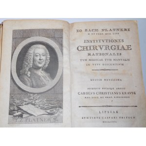 1783. PLATNER JOHANN ZACHARIAS, Institutiones chirurgiae rationalis tum medicae tum manualis in usus discentium. (…).