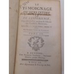 1760. LIGNAC JOSEPH ADRIEN LE LARGE, Le Temoignage du Sens Intime et de L'Experience (…).