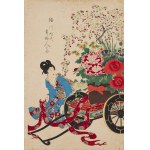 Toyohara Chikanobu (1838-1912), Hanaguruma (Kwiecisty powóz), z tryptyku Damy ery Tokugawa, 1895