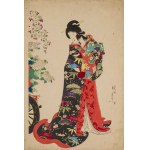 Toyohara Chikanobu (1838-1912), Hanaguruma (Kwiecisty powóz), z tryptyku Damy ery Tokugawa, 1895