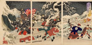 Watanabe Nobukazu (1872-1944), Zimowa bitwa w pobliżu Ushio - wojna chińsko-japońska, 1894
