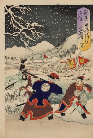 Watanabe Nobukazu (1872-1944), Zimowa bitwa w pobliżu Ushio - wojna chińsko-japońska, 1894