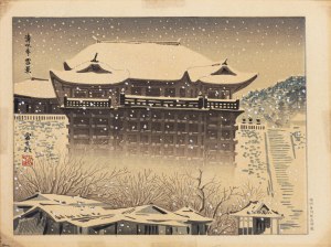 Tomikichirō Tokuriki (1902-2000), wyd. Uchida, Cztery pory roku w Kioto - Zima: Świątynia Kiyomizu w śniegu, ok. 1940-45