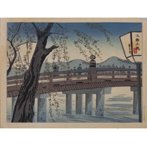 Tomikichirō Tokuriki (1902-2000), Cztery pory roku w Kioto - Lato: Most Sanjo wieczorem, wyd. Uchida, ok. 1940-45