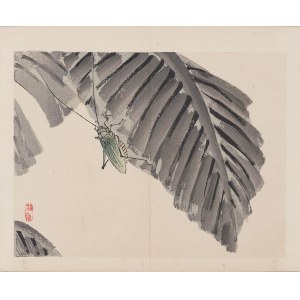 Kōno Bairei (1844-1895), wyd. Yamada Shinzaburo, Na liściu, Kioto, 1913