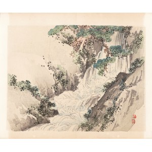Kōno Bairei (1844-1895), wyd. Yamada Shinzaburo, Wodospad, Kioto, 1913