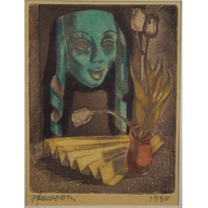 Henryk JAWORSKI (1906-1944), Still Life with Mask, etching, 1930.