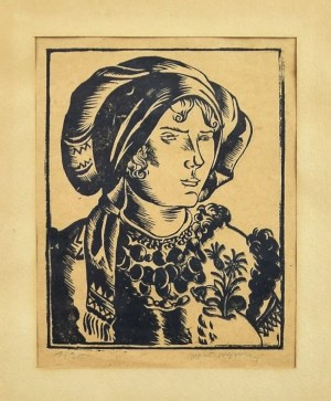 Wacław WĄSOWICZ (1891-1942), “Hucułka”, 1925 r. drzeworyt, sygnowany;