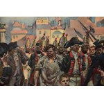Wojciech KOSSAK (1856-1942), Kilinski führt russische Gefangene, 1908 Chromolithographie;
