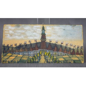 Krynicki NIKIFOR (1895-1968), Building with towers, watercolor;