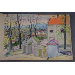 Stanisław FISCHER (1879-1967), Dwa duże szkicowniki, Bochnia, Kraków, 1954 r. akwarele i rysunki