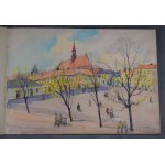 Stanisław FISCHER (1879-1967), Dwa duże szkicowniki, Bochnia, Kraków, 1954 r. akwarele i rysunki