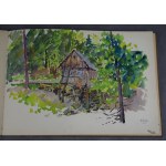 Stanisław FISCHER (1879-1967), Dwa duże szkicowniki, Bochnia, Kraków, 1954 r. akwarele i rysunki