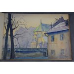 Stanisław FISCHER (1879-1967), Dwa duże szkicowniki, Bochnia, Kraków, 1954 r. akwarele i rysunki