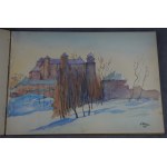 Stanisław FISCHER (1879-1967), Dwa duże szkicowniki, Bochnia, Kraków, 1954 r. akwarele i rysunki