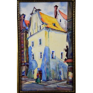 “Poznań - ul. Gołębia”, A.N., sygnowany, 1929 r., akwarela;